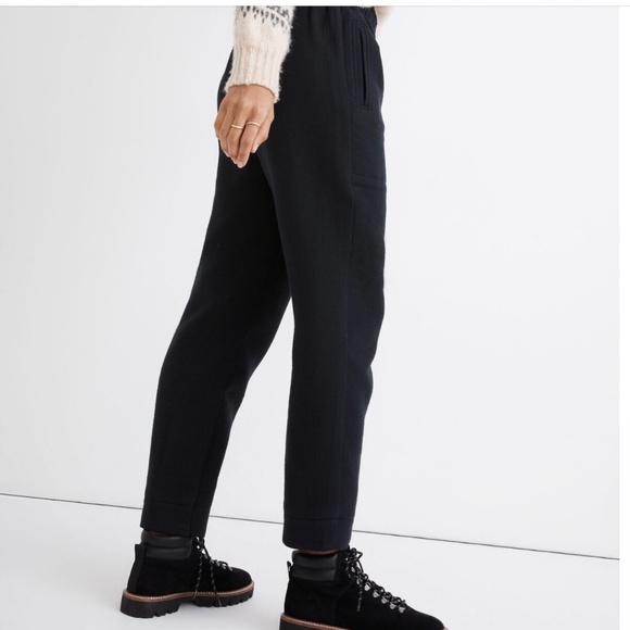 Madewell Waffleback Pull-On High-Rise Tapered Black Pants Women’s Size Small - Picture 4 of 12